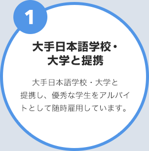 大手日本語学校・大学と提携